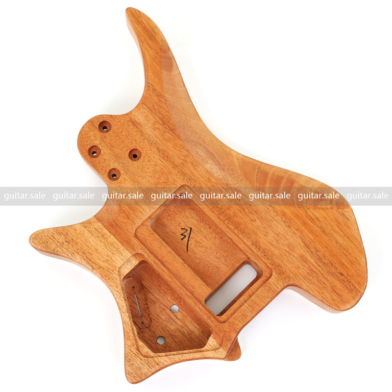 6 String Headless Solid Mahogany Electric Guitar Body with Satin Finish (YMB-015)