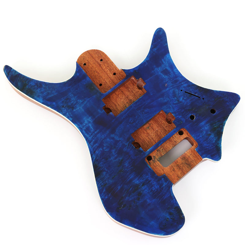 6 String Headless Solid Mahogany Electric Guitar Body with Satin Finish (YMB-016)