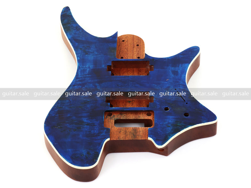 6 String Headless Solid Mahogany Electric Guitar Body with Satin Finish (YMB-016)