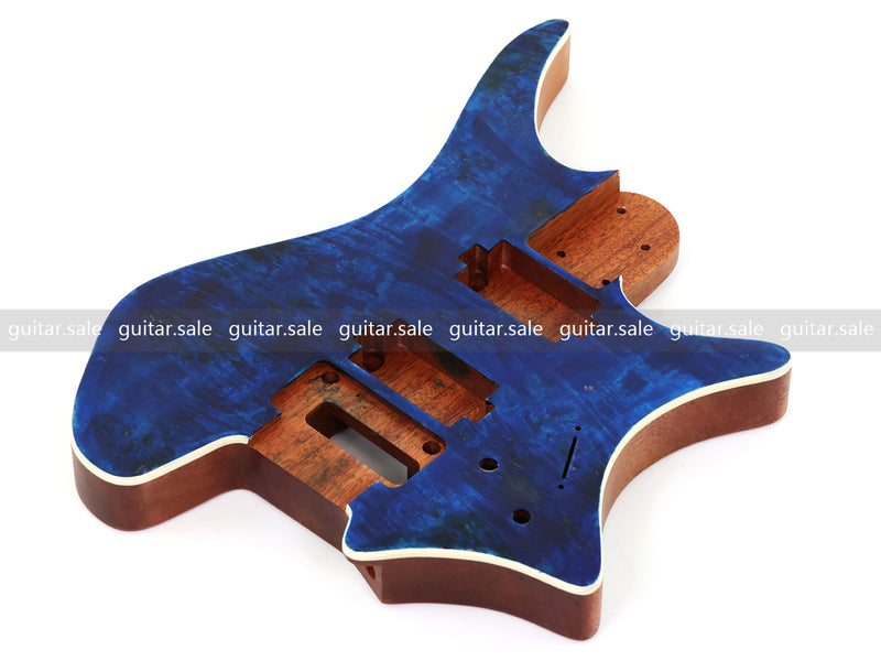 6 String Headless Solid Mahogany Electric Guitar Body with Satin Finish (YMB-016)