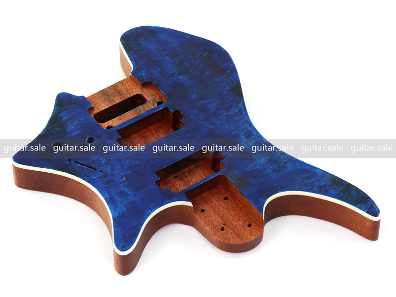 6 String Headless Solid Mahogany Electric Guitar Body with Satin Finish (YMB-016)