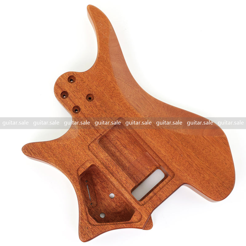 6 String Headless Solid Mahogany Electric Guitar Body with Satin Finish (YMB-016)