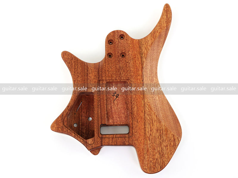 6 String Headless Solid Mahogany Electric Guitar Body with Satin Finish (YMB-017)