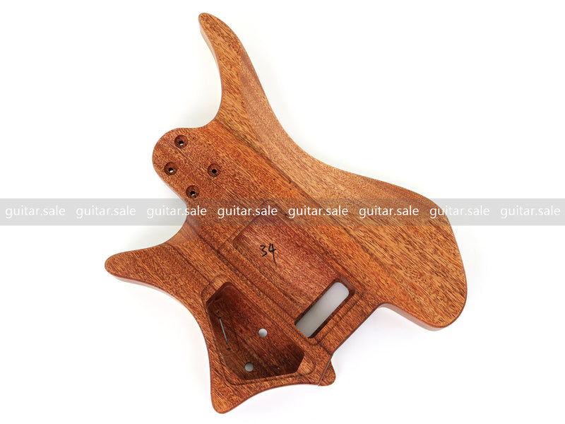 6 String Headless Solid Mahogany Electric Guitar Body with Satin Finish (YMB-017)