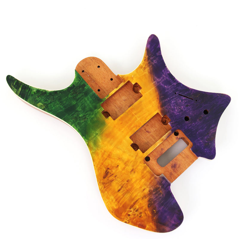 6 String Headless Solid Mahogany Electric Guitar Body with Satin Finish (YMB-018)
