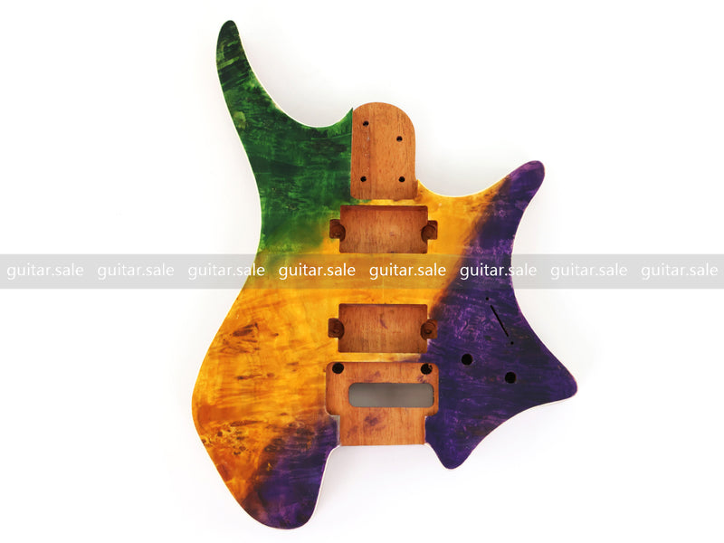 6 String Headless Solid Mahogany Electric Guitar Body with Satin Finish (YMB-018)