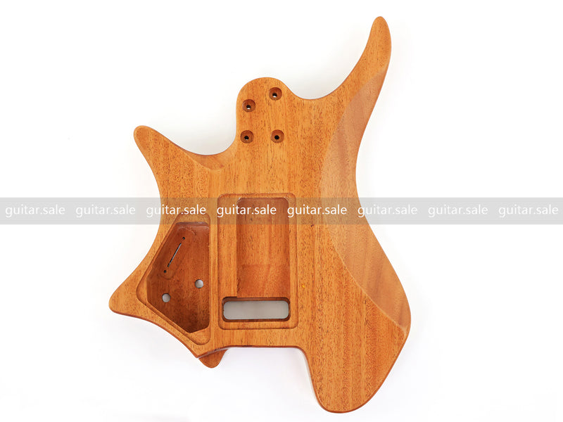 6 String Headless Solid Mahogany Electric Guitar Body with Satin Finish (YMB-018)