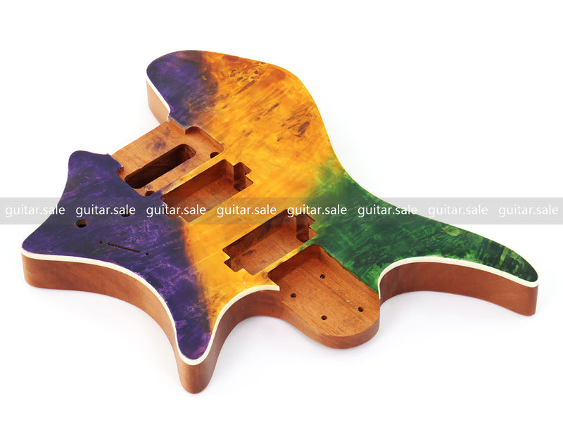 6 String Headless Solid Mahogany Electric Guitar Body with Satin Finish (YMB-018)