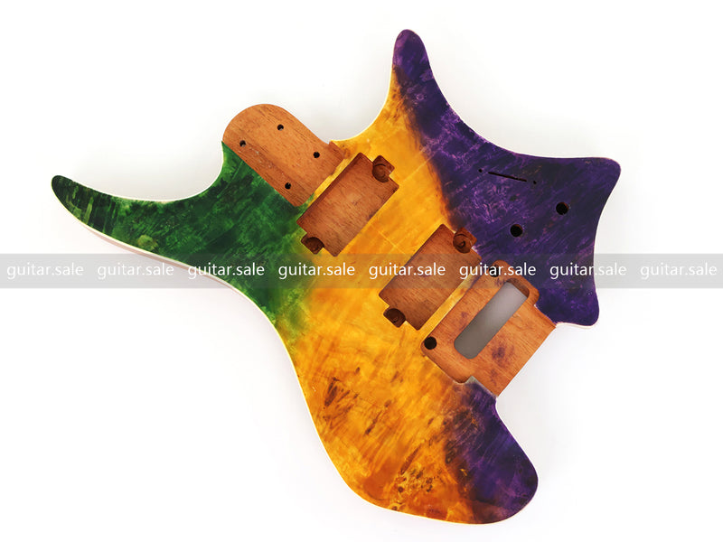 6 String Headless Solid Mahogany Electric Guitar Body with Satin Finish (YMB-018)