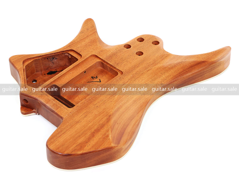 6 String Headless Solid Mahogany Electric Guitar Body with Satin Finish (YMB-019)