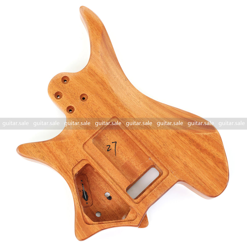 6 String Headless Solid Mahogany Electric Guitar Body with Satin Finish (YMB-019)