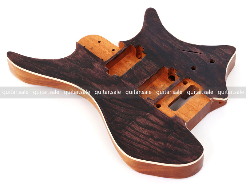 6 String Headless Solid Mahogany Electric Guitar Body with Satin Finish (YMB-019)