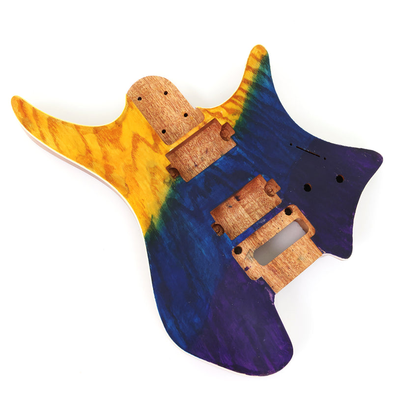 6 String Headless Solid Mahogany Electric Guitar Body with Satin Finish (YMB-020)
