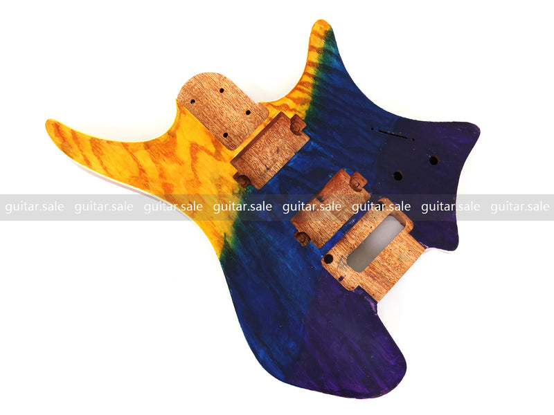 6 String Headless Solid Mahogany Electric Guitar Body with Satin Finish (YMB-020)