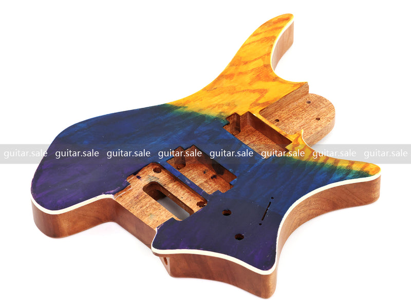 6 String Headless Solid Mahogany Electric Guitar Body with Satin Finish (YMB-020)