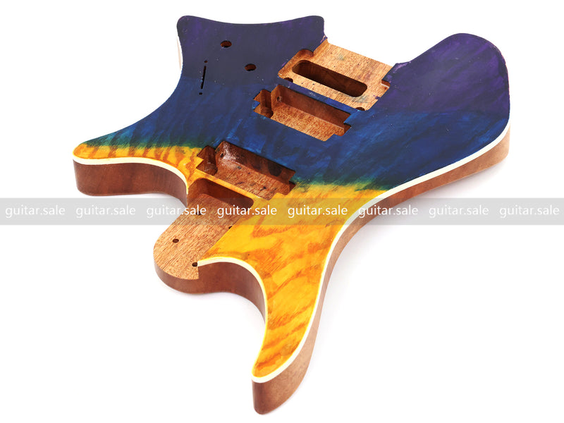 6 String Headless Solid Mahogany Electric Guitar Body with Satin Finish (YMB-020)