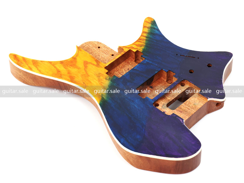 6 String Headless Solid Mahogany Electric Guitar Body with Satin Finish (YMB-020)