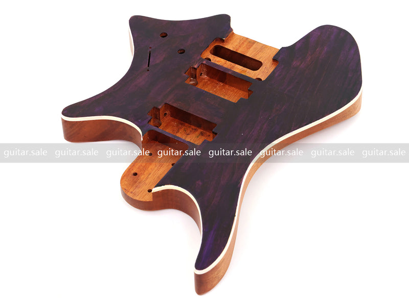 6 String Headless Solid Mahogany Electric Guitar Body with Satin Finish (YMB-021)