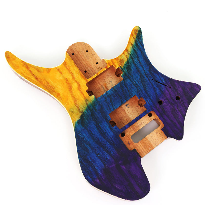 6 String Headless Solid Mahogany Electric Guitar Body with Satin Finish (YMB-022)