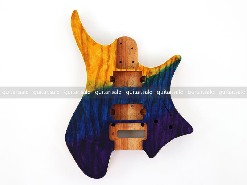 6 String Headless Solid Mahogany Electric Guitar Body with Satin Finish (YMB-022)