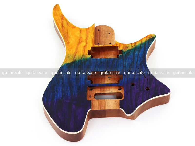 6 String Headless Solid Mahogany Electric Guitar Body with Satin Finish (YMB-022)