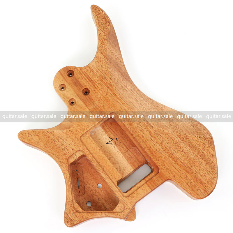 6 String Headless Solid Mahogany Electric Guitar Body with Satin Finish (YMB-022)