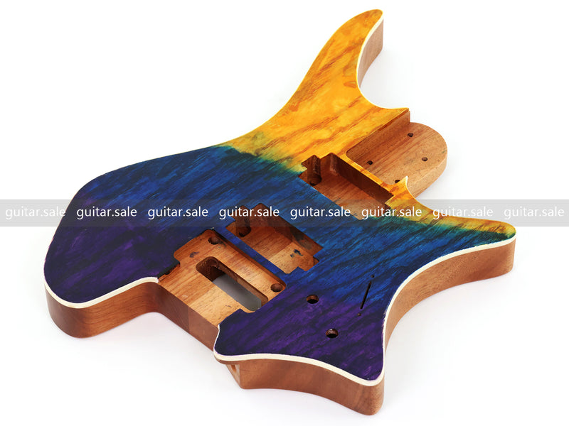 6 String Headless Solid Mahogany Electric Guitar Body with Satin Finish (YMB-022)