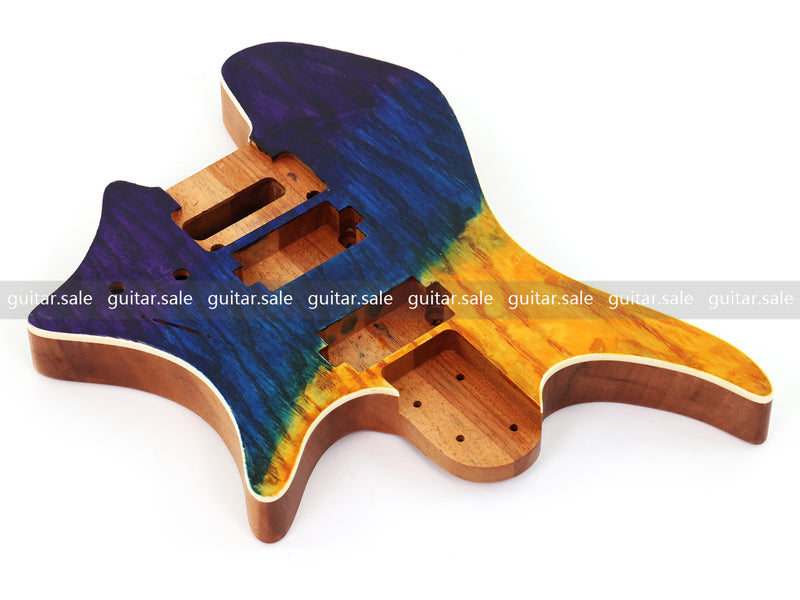 6 String Headless Solid Mahogany Electric Guitar Body with Satin Finish (YMB-022)
