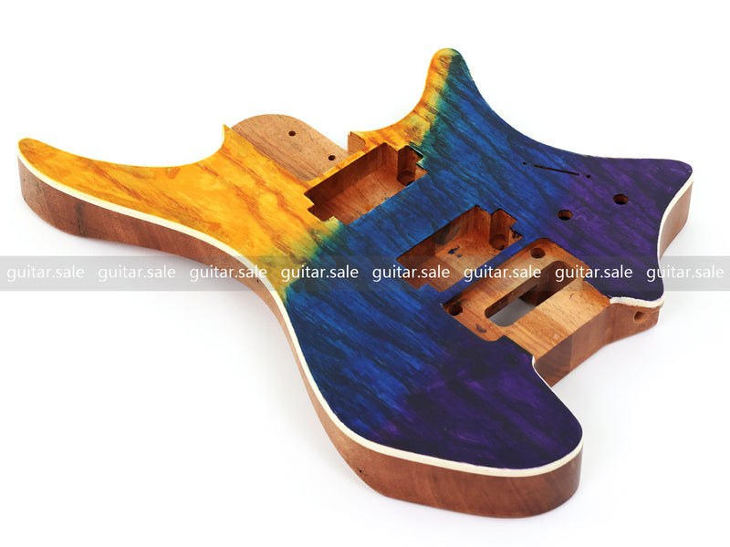 6 String Headless Solid Mahogany Electric Guitar Body with Satin Finish (YMB-022)