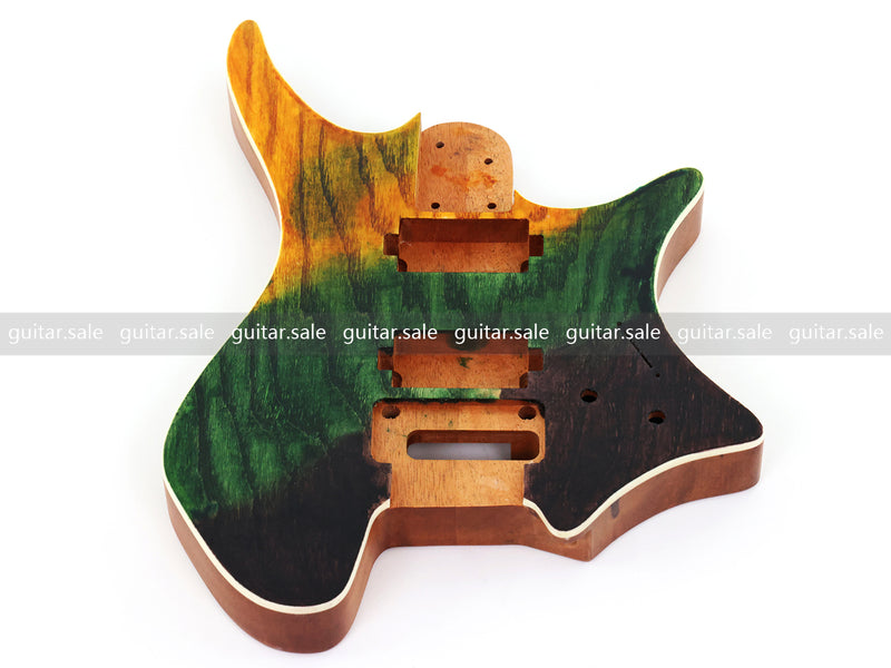 6 String Headless Solid Mahogany Electric Guitar Body with Satin Finish (YMB-023)