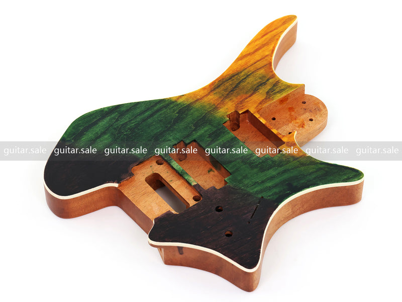 6 String Headless Solid Mahogany Electric Guitar Body with Satin Finish (YMB-023)