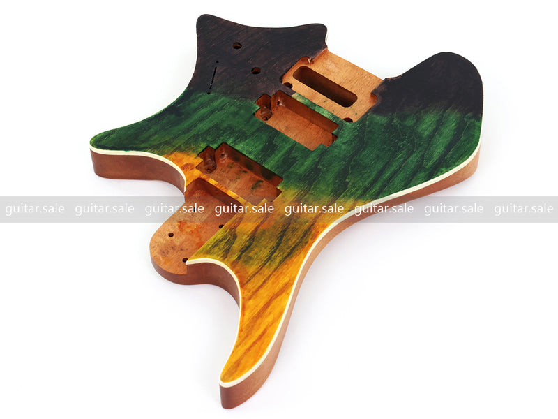6 String Headless Solid Mahogany Electric Guitar Body with Satin Finish (YMB-023)