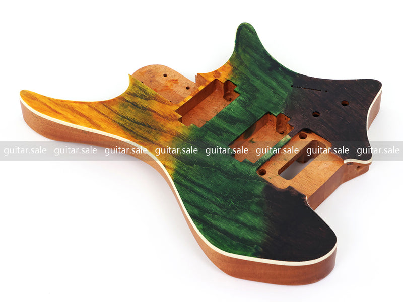 6 String Headless Solid Mahogany Electric Guitar Body with Satin Finish (YMB-023)
