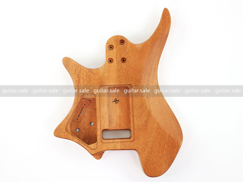 6 String Headless Solid Mahogany Electric Guitar Body with Satin Finish (YMB-023)