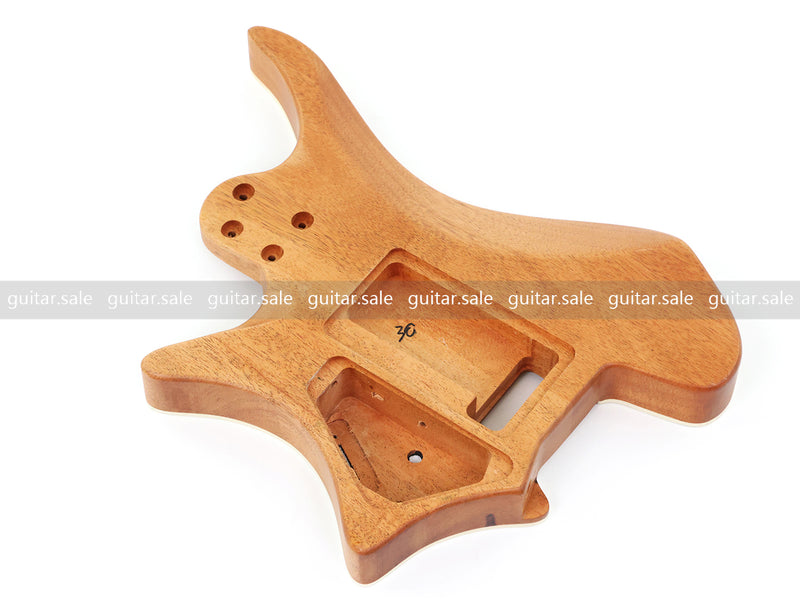 6 String Headless Solid Mahogany Electric Guitar Body with Satin Finish (YMB-023)