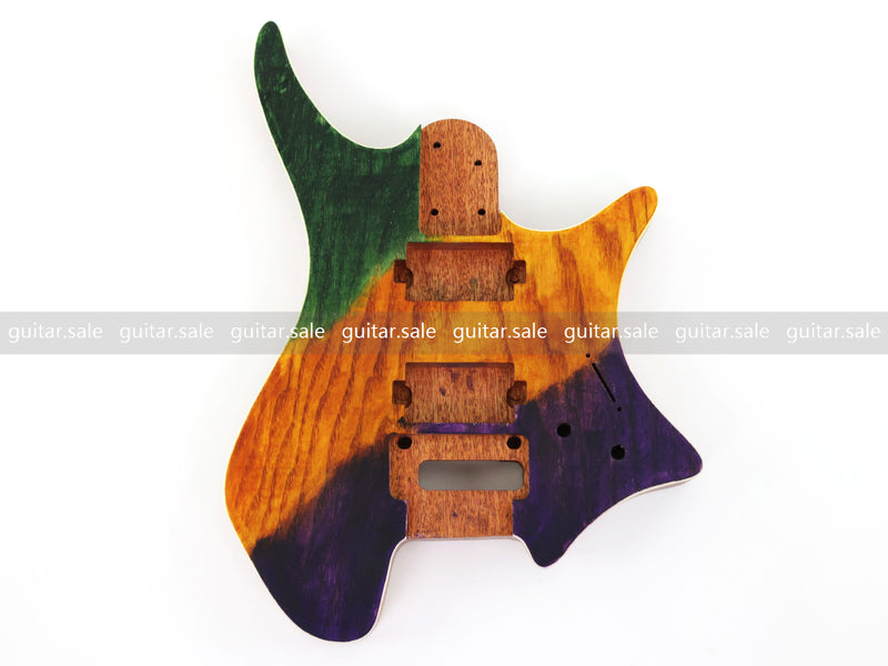 6 String Headless Solid Mahogany Electric Guitar Body with Satin Finish (YMB-025)