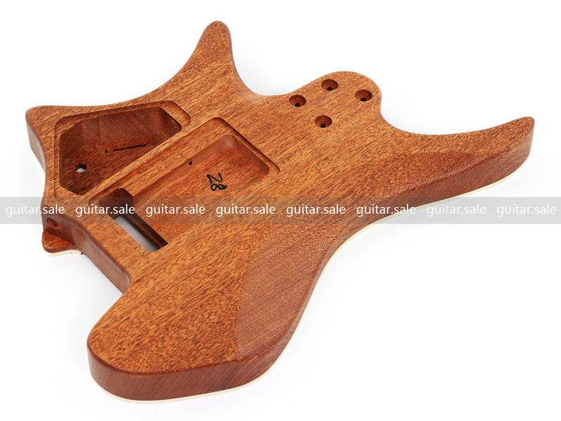 6 String Headless Solid Mahogany Electric Guitar Body with Satin Finish (YMB-025)