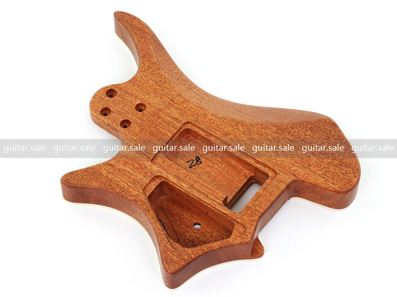 6 String Headless Solid Mahogany Electric Guitar Body with Satin Finish (YMB-025)