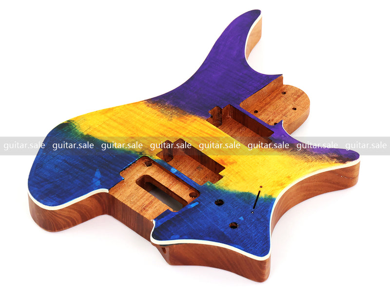 6 String Headless Solid Mahogany Electric Guitar Body with Satin Finish (YMB-027)
