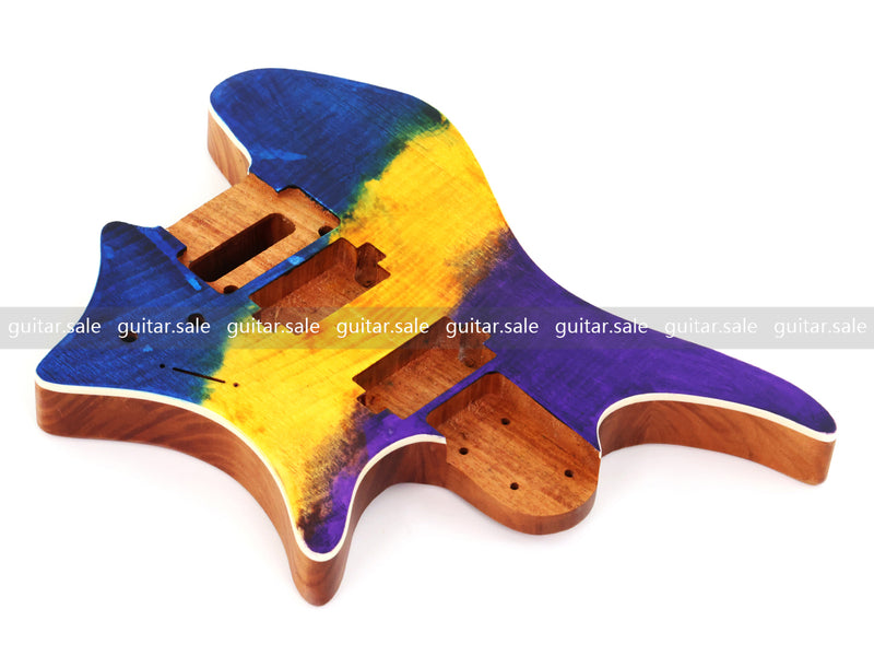 6 String Headless Solid Mahogany Electric Guitar Body with Satin Finish (YMB-027)