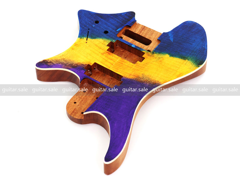 6 String Headless Solid Mahogany Electric Guitar Body with Satin Finish (YMB-027)