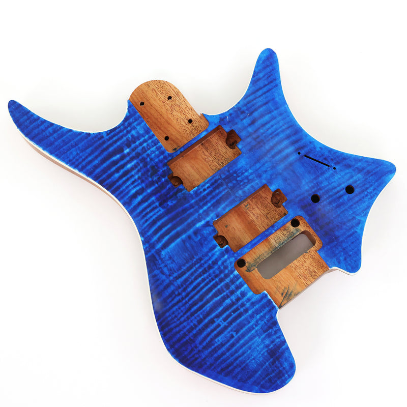 6 String Headless Solid Mahogany Electric Guitar Body with Satin Finish (YMB-028)
