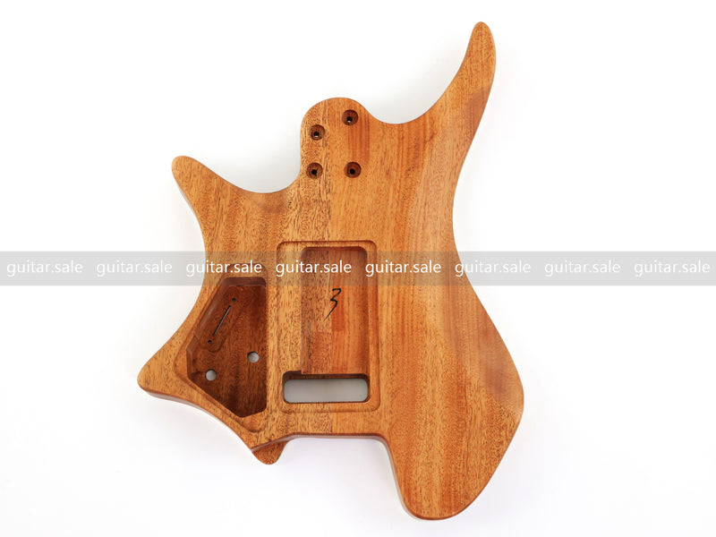 6 String Headless Solid Mahogany Electric Guitar Body with Satin Finish (YMB-028)