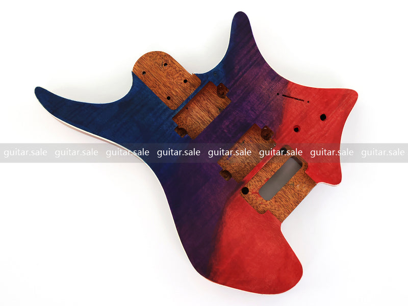 6 String Headless Solid Mahogany Electric Guitar Body with Satin Finish (YMB-029)