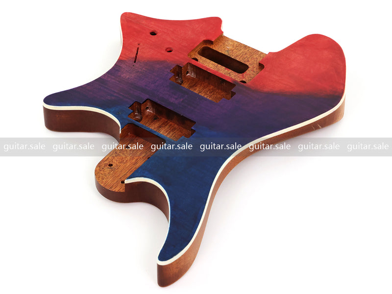 6 String Headless Solid Mahogany Electric Guitar Body with Satin Finish (YMB-029)