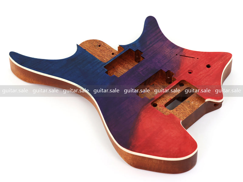 6 String Headless Solid Mahogany Electric Guitar Body with Satin Finish (YMB-029)