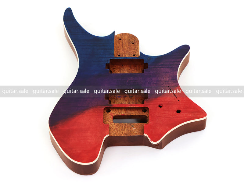 6 String Headless Solid Mahogany Electric Guitar Body with Satin Finish (YMB-029)