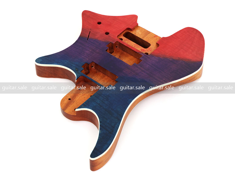 6 String Headless Solid Mahogany Electric Guitar Body with Satin Finish (YMB-030)
