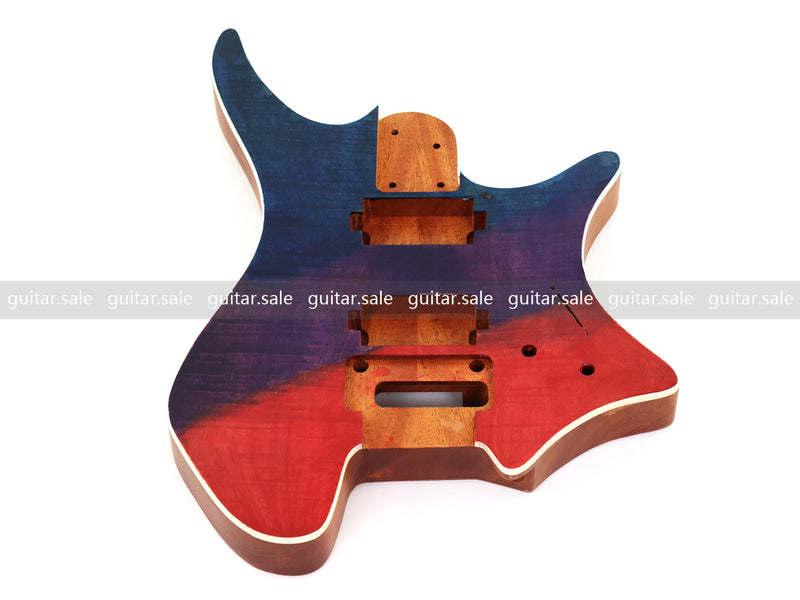 6 String Headless Solid Mahogany Electric Guitar Body with Satin Finish (YMB-030)