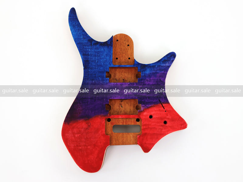 6 String Headless Solid Mahogany Electric Guitar Body with Satin Finish (YMB-031)
